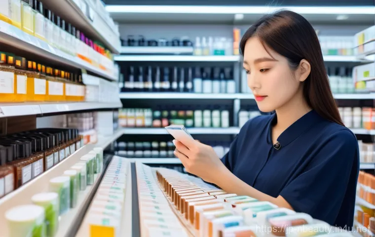 천연화장품 환불 및 교환 기준 - **Prompt:** A young woman, dressed in comfortable, modest clothing, sits at a brightly lit vanity ta...