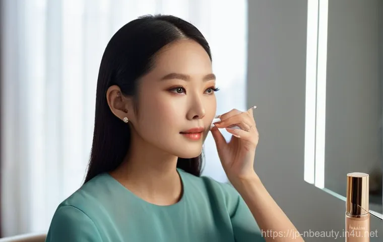 천연화장품 화장 지속력 높이는 법 - **Prompt 1: Morning Skincare Ritual for a Hydrated Base**
    A serene and radiant Japanese woman, a...