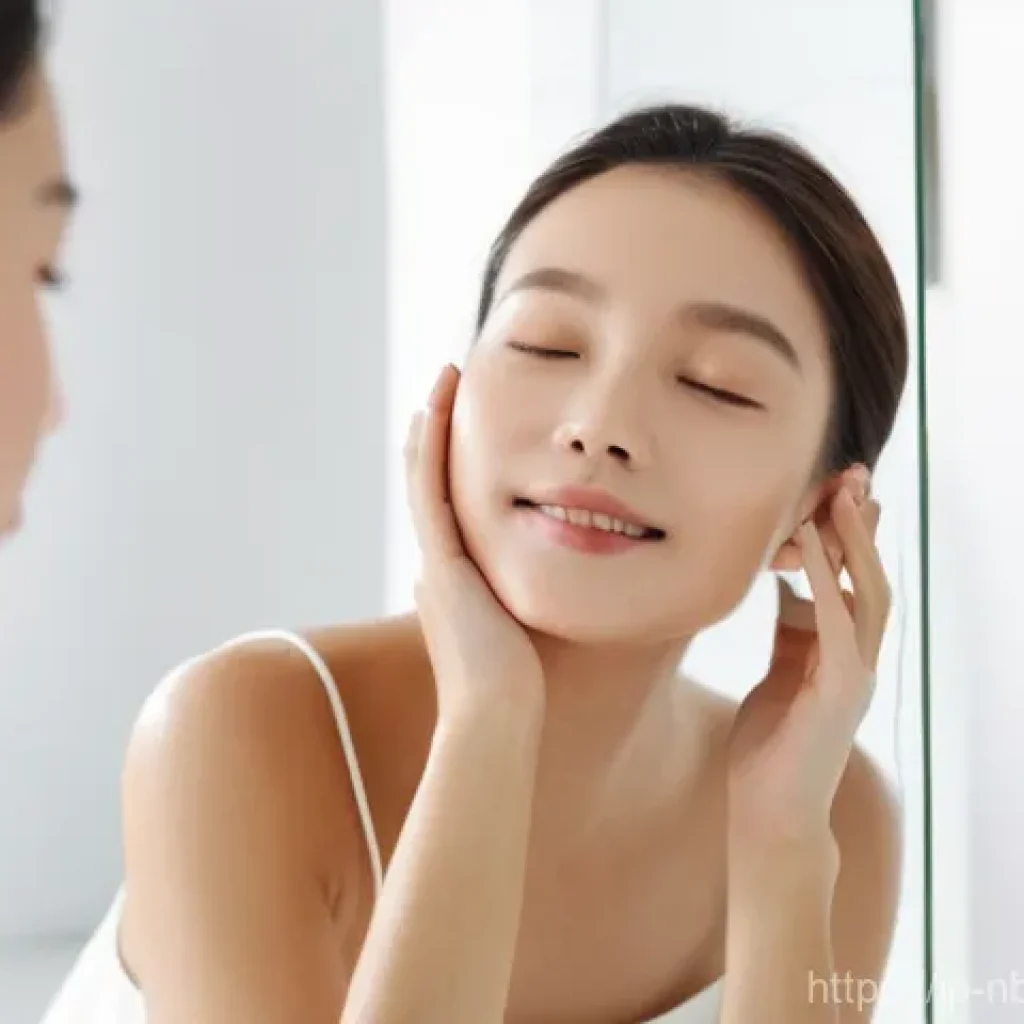 천연화장품 자외선 차단제 추천 - **Prompt 1: Gentle Natural UV Care for Sensitive Skin**
A close-up portrait of a serene young wo...