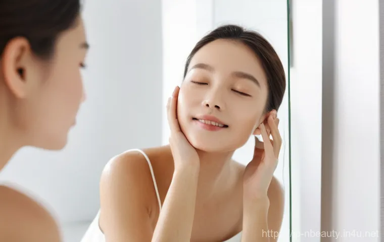 천연화장품 자외선 차단제 추천 - **Prompt 1: Gentle Natural UV Care for Sensitive Skin**
    A close-up portrait of a serene young wo...