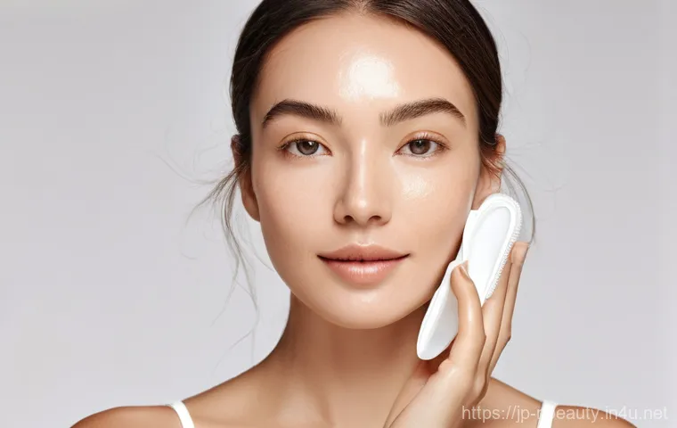 천연화장품 피부타입별 세정력 비교 - **Prompt 1: Gentle Cleansing Ritual with Botanical Essence**
    A serene close-up shot of a woman i...