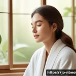 천연화장품 피부 타입별 추천 - **Prompt:** A serene and natural scene depicting a young woman with radiant, healthy skin gently app...